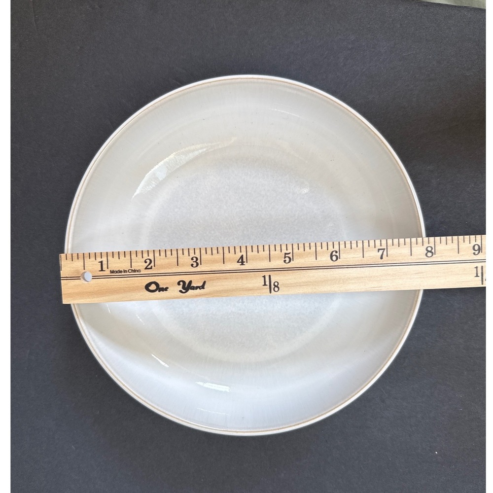 Denby Linen Collection Coupe Pasta Bowl Cream Stoneware Made in England 8 in - Picture 2 of 3
